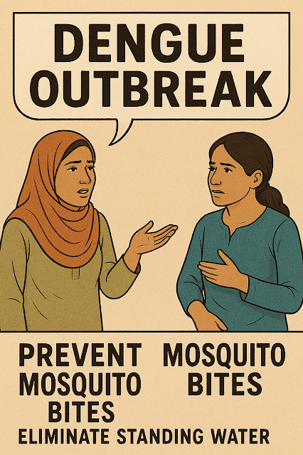 Write a dialogue between Sanjida and Saabira about the Dengue outbreak. 1 Write a dialogue between Sanjida and Saabira about the Dengue outbreak