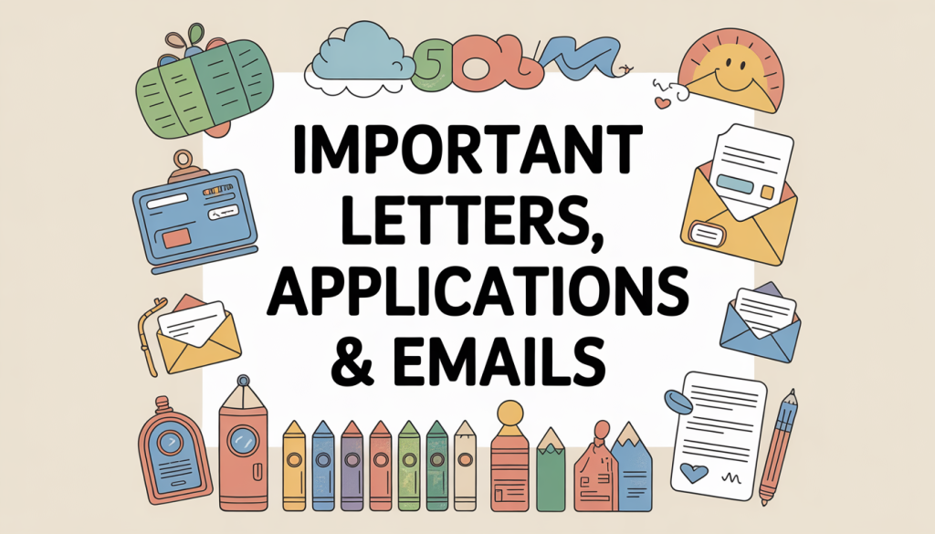 Important letters, emails and applications for class 5 and primary scholarship examinations.