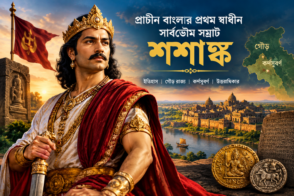 প্রাচীন বাংলার প্রথম স্বাধীন সার্বভৌম সম্রাট শশাঙ্ক (600-625)| ইতিহাস ও কৃতিত্ব 1 প্রাচীন বাংলার প্রথম স্বাধীন সার্বভৌম সম্রাট শশাঙ্ক ইতিহাস ও কৃতিত্ব